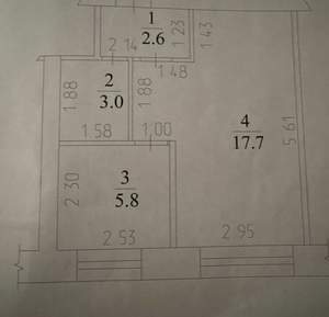 1-к квартира, вторичка, 30м2, 2/5 этаж