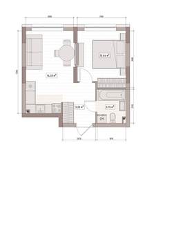 2-к квартира, вторичка, 35м2, 6/15 этаж