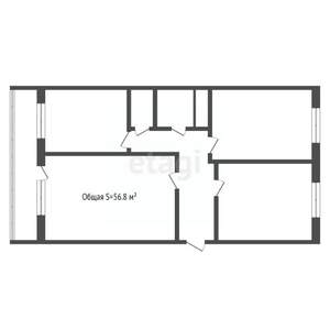 3-к квартира, вторичка, 57м2, 4/5 этаж