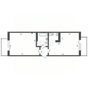 2-к квартира, вторичка, 56м2, 6/9 этаж