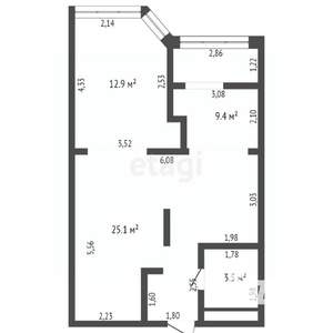 2-к квартира, вторичка, 54м2, 14/16 этаж