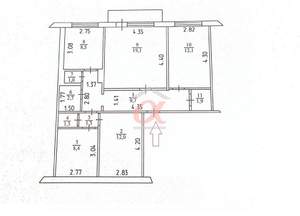 4-к квартира, вторичка, 79м2, 8/9 этаж