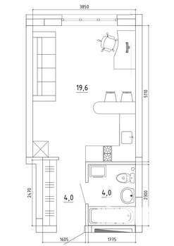 1-к квартира, вторичка, 28м2, 7/15 этаж