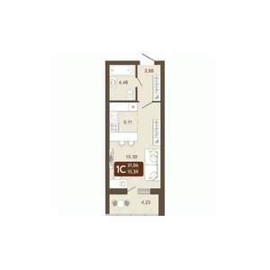 Студия квартира, вторичка, 31м2, 9/20 этаж