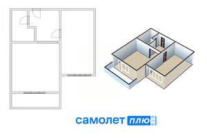 2-к квартира, вторичка, 47м2, 6/10 этаж