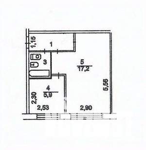 1-к квартира, вторичка, 32м2, 1/5 этаж
