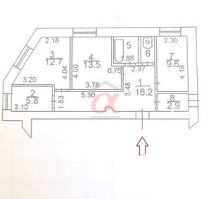 3-к квартира, вторичка, 67м2, 1/9 этаж