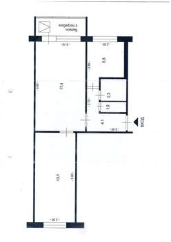 2-к квартира, вторичка, 46м2, 1/5 этаж