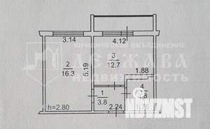 1-к квартира, вторичка, 37м2, 2/16 этаж