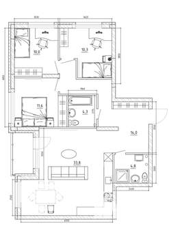5-к квартира, вторичка, 98м2, 14/15 этаж
