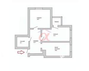 2-к квартира, вторичка, 73м2, 15/18 этаж