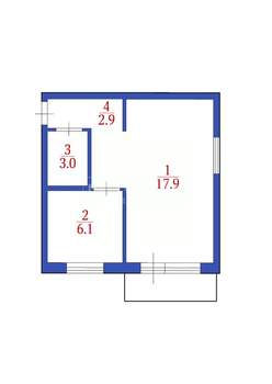 1-к квартира, вторичка, 30м2, 4/5 этаж