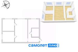 3-к квартира, вторичка, 47м2, 1/5 этаж