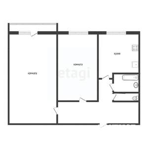 2-к квартира, вторичка, 51м2, 5/9 этаж