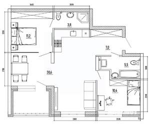 3-к квартира, вторичка, 74м2, 2/8 этаж