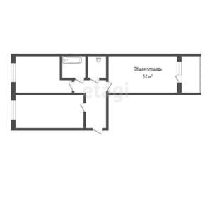 2-к квартира, вторичка, 52м2, 5/16 этаж