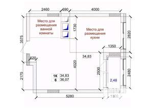 1-к квартира, вторичка, 36м2, 7/15 этаж