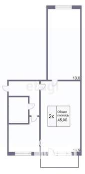 2-к квартира, вторичка, 44м2, 2/5 этаж