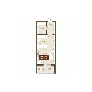 Студия квартира, вторичка, 31м2, 7/20 этаж
