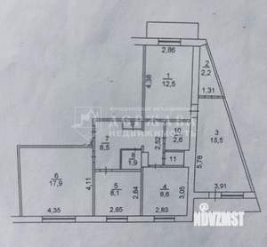 4-к квартира, вторичка, 79м2, 9/9 этаж