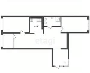 3-к квартира, вторичка, 88м2, 4/5 этаж
