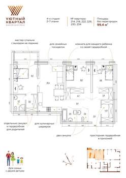 4-к квартира, вторичка, 99м2, 7/8 этаж