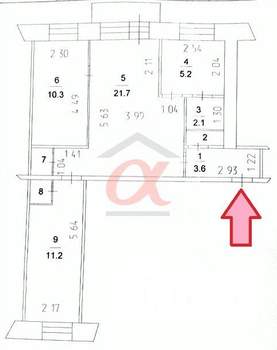 3-к квартира, вторичка, 57м2, 5/5 этаж