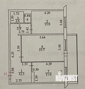 2-к квартира, вторичка, 64м2, 2/10 этаж