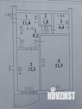 2-к квартира, вторичка, 52м2, 4/9 этаж