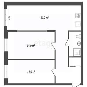 2-к квартира, вторичка, 72м2, 4/7 этаж