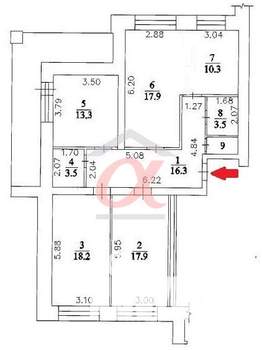 4-к квартира, вторичка, 102м2, 5/10 этаж