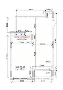 2-к квартира, вторичка, 49м2, 6/15 этаж