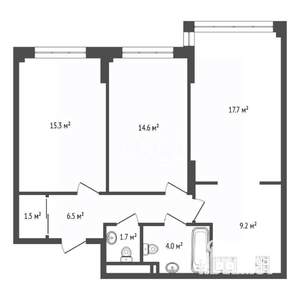 3-к квартира, вторичка, 74м2, 2/7 этаж