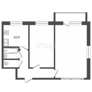 2-к квартира, вторичка, 44м2, 5/5 этаж