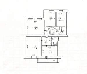 4-к квартира, вторичка, 123м2, 2/12 этаж
