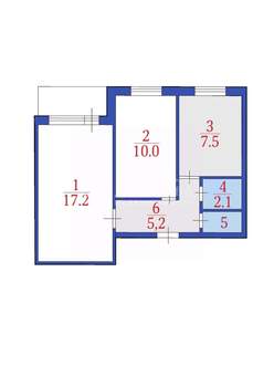 2-к квартира, вторичка, 44м2, 2/9 этаж