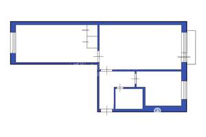 2-к квартира, вторичка, 44м2, 1/5 этаж