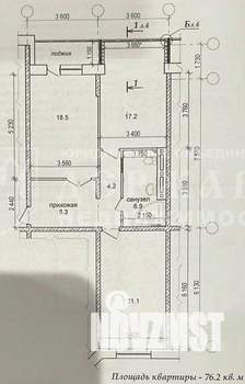 3-к квартира, вторичка, 76м2, 6/15 этаж