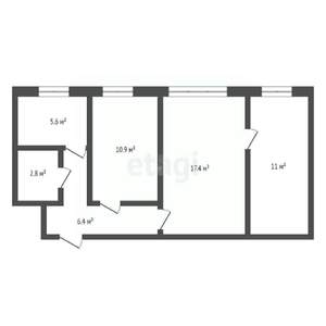 3-к квартира, вторичка, 57м2, 1/5 этаж