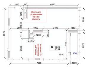 3-к квартира, строящийся дом, 55м2, 2/15 этаж