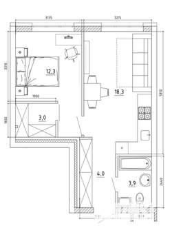 2-к квартира, вторичка, 42м2, 2/8 этаж