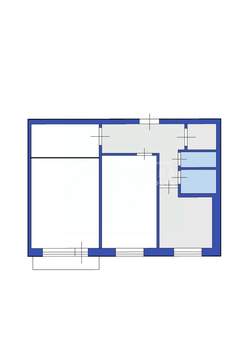 2-к квартира, вторичка, 44м2, 3/5 этаж