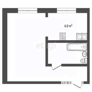 1-к квартира, вторичка, 29м2, 2/5 этаж