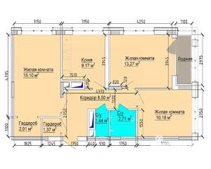 3-к квартира, вторичка, 67м2, 9/15 этаж
