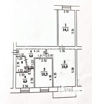 3-к квартира, вторичка, 60м2, 3/5 этаж