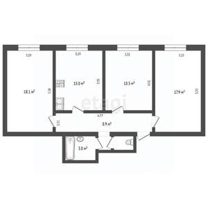 3-к квартира, вторичка, 77м2, 4/5 этаж