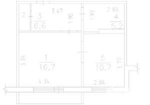 1-к квартира, вторичка, 40м2, 9/10 этаж