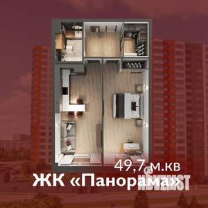 1-к квартира, строящийся дом, 50м2, 4/17 этаж