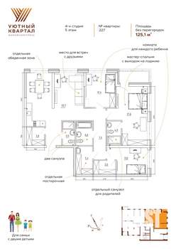5-к квартира, вторичка, 125м2, 5/8 этаж