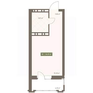 Студия квартира, вторичка, 25м2, 12/16 этаж